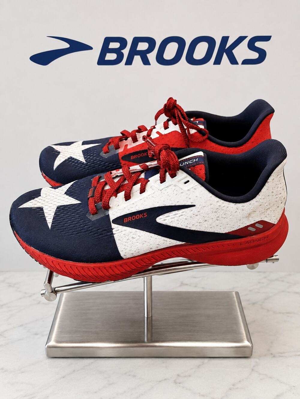 Brooks Launch 8 Run Texas Red White Blue Women’s 9.5 B 120345 1B 621
